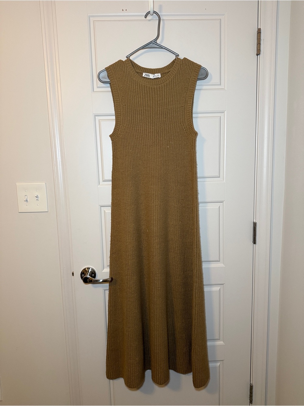 Zara Olive Sleeveless Knit Maxi Dress